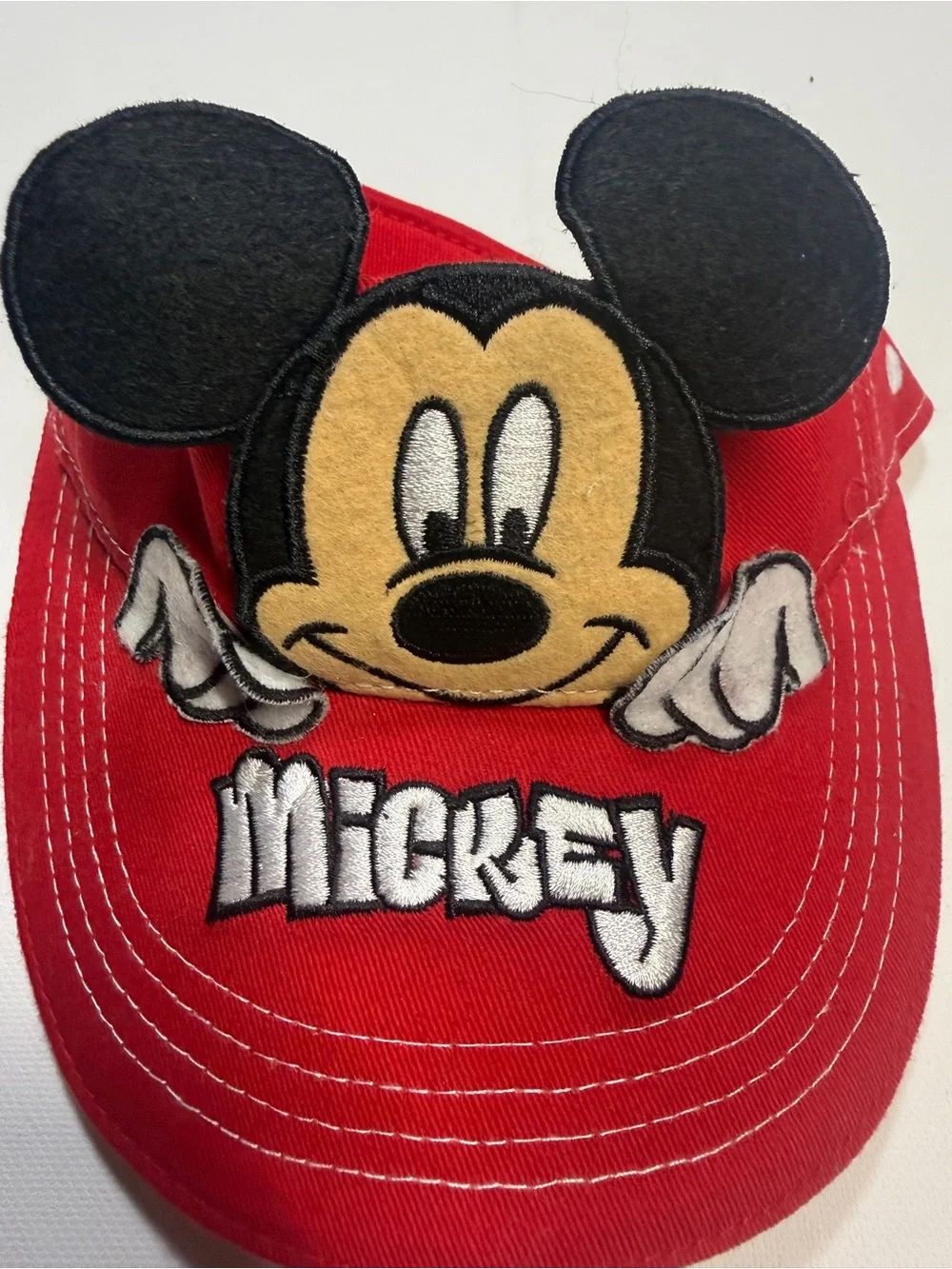 Disney Micky Mouse Red Visor with Black Ear Accents